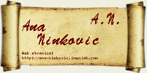 Ana Ninković vizit kartica